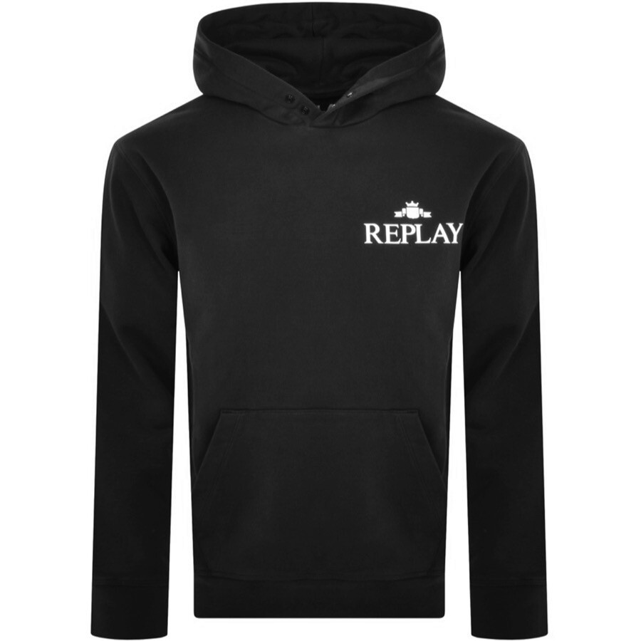 Replay Logo Hoodie Black