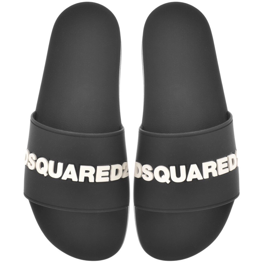 Dsquared2 Rubber Slide Sandals In Black