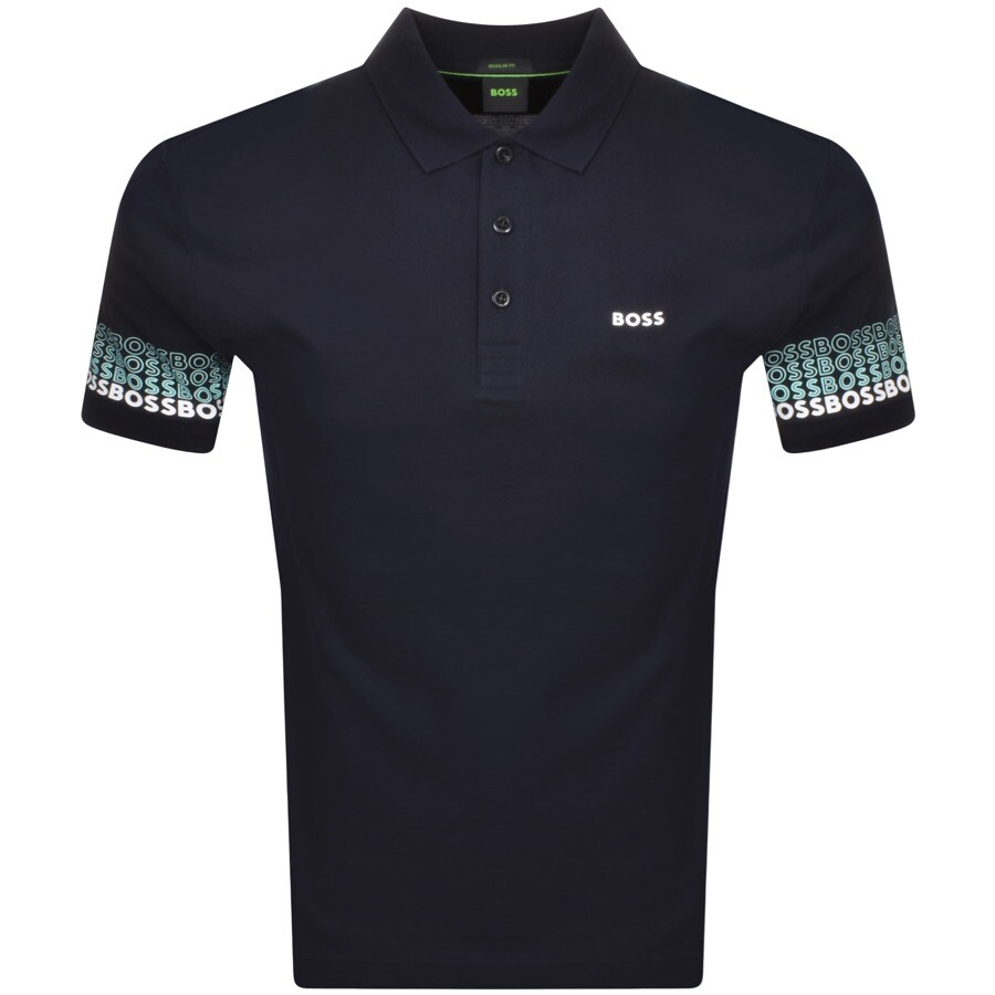 Boss Athleisure Boss Paddy 2 Polo T Shirt Navy In Black