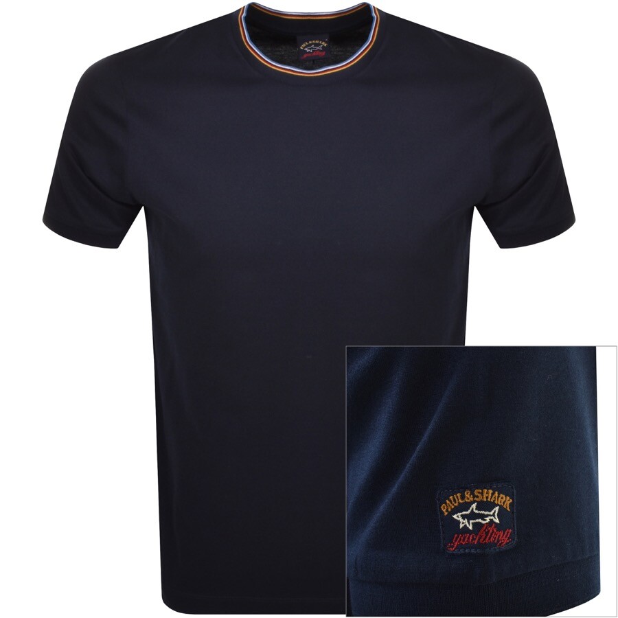 Paul And Shark Crew Neck T Shirt Navy