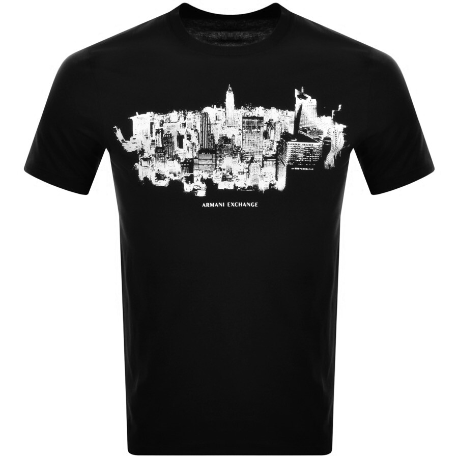 Armani Exchange Skyline Logo T Shirt Black