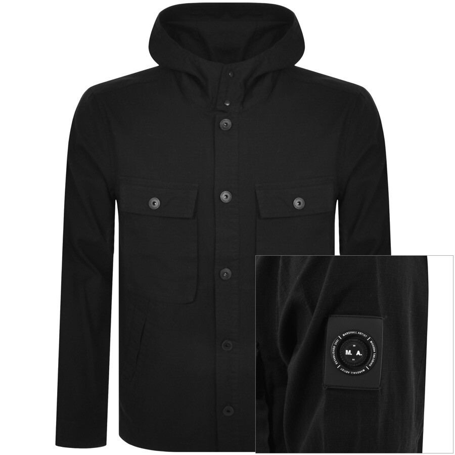 Marshall Artist Ripstop Hooded Overshirt Black
