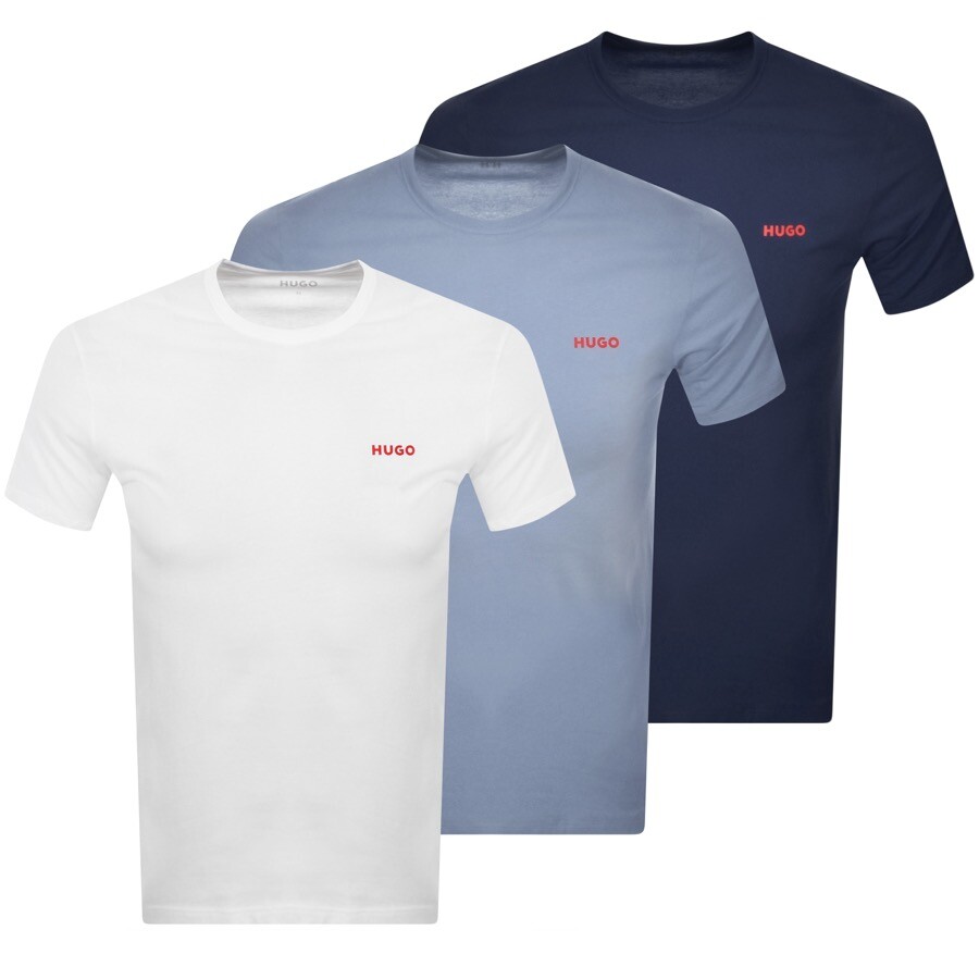 HUGO Triple Pack Crew Neck T Shirt Navy
