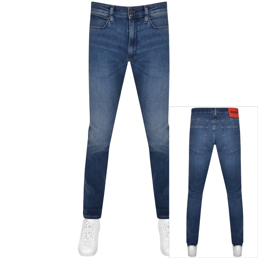 HUGO 734 Extra Slim Fit Mid Wash Jeans Blue
