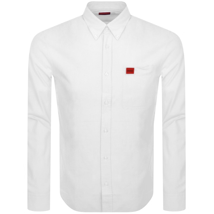 HUGO Long Sleeved Evito Shirt White