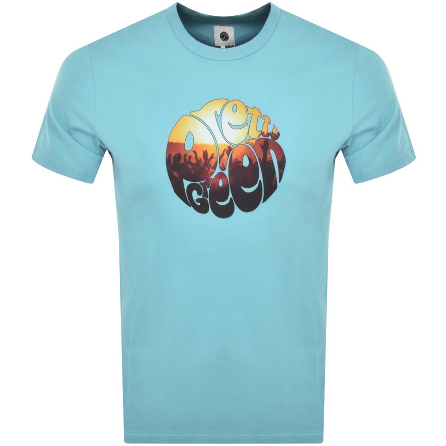 Pretty Green Festival Crowd Logo T Shirt Blue