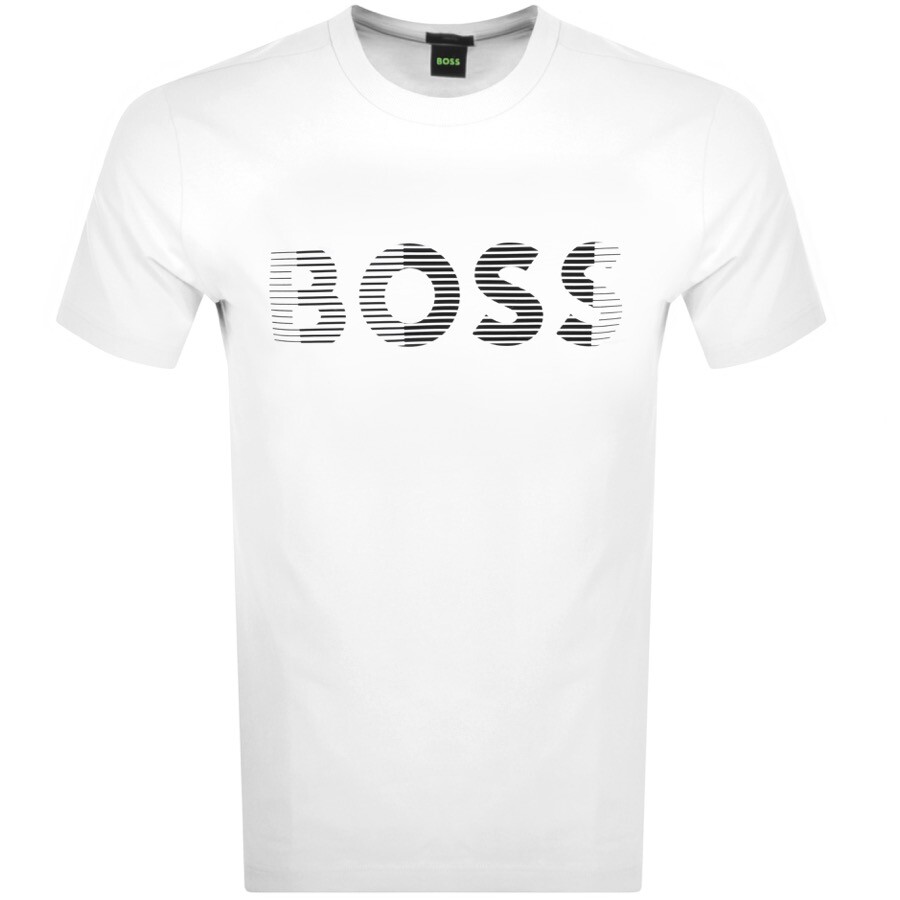 BOSS Athleisure Tee 1 large logo t-shirt in white