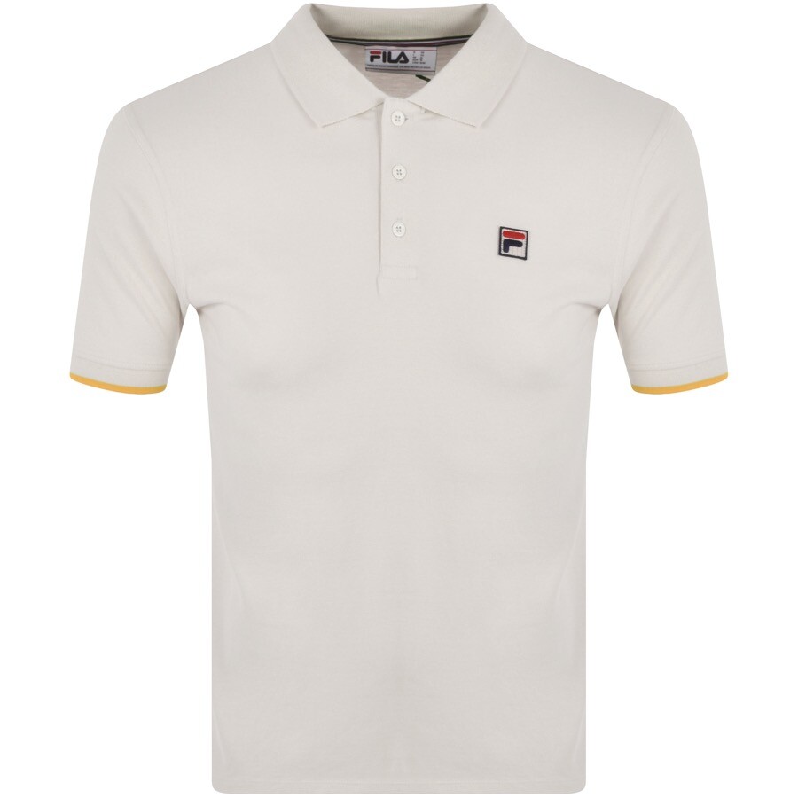 Fila Vintage Tipped Rib Basic Polo T Shirt White