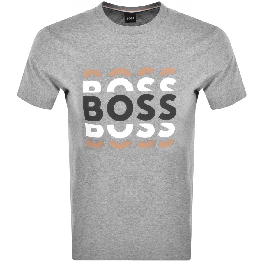 Boss Business Boss Tiburt 414 Logo T Shirt Grey