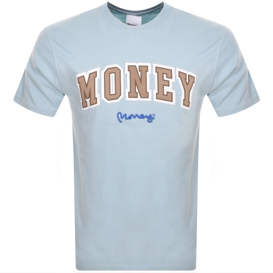 Money Clothing Money College Logo T Shirt Blue