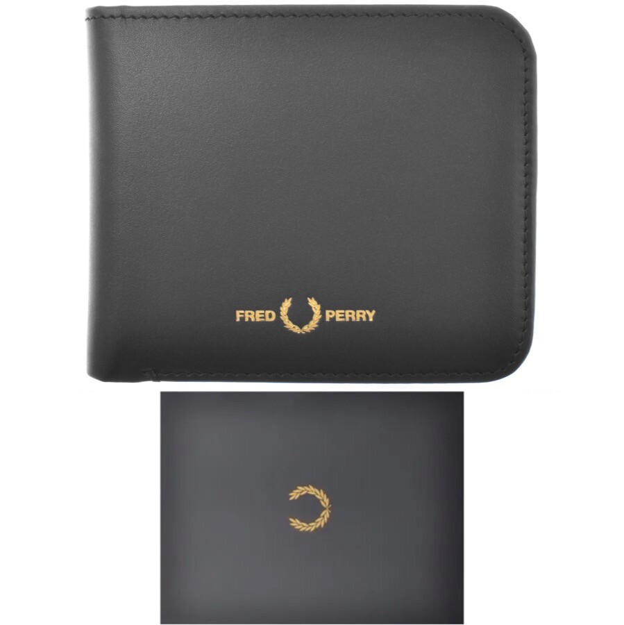 Fred Perry Billfold Wallet Black In Gray