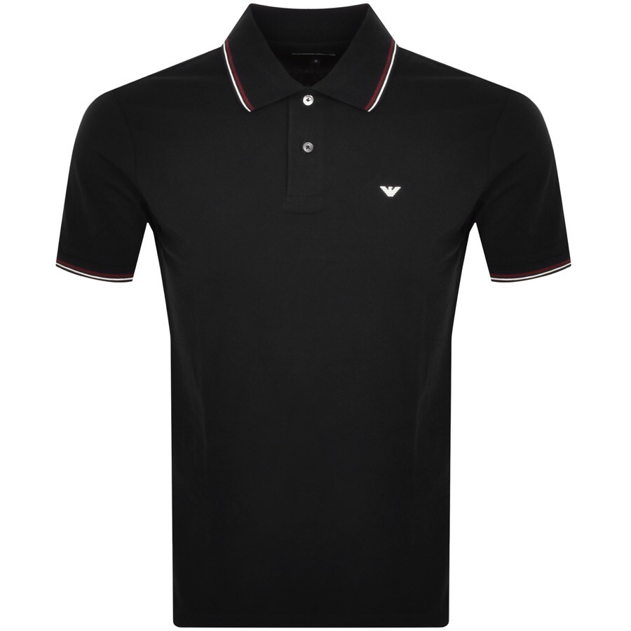 Emporio Armani Short Sleeved Polo T Shirt Black