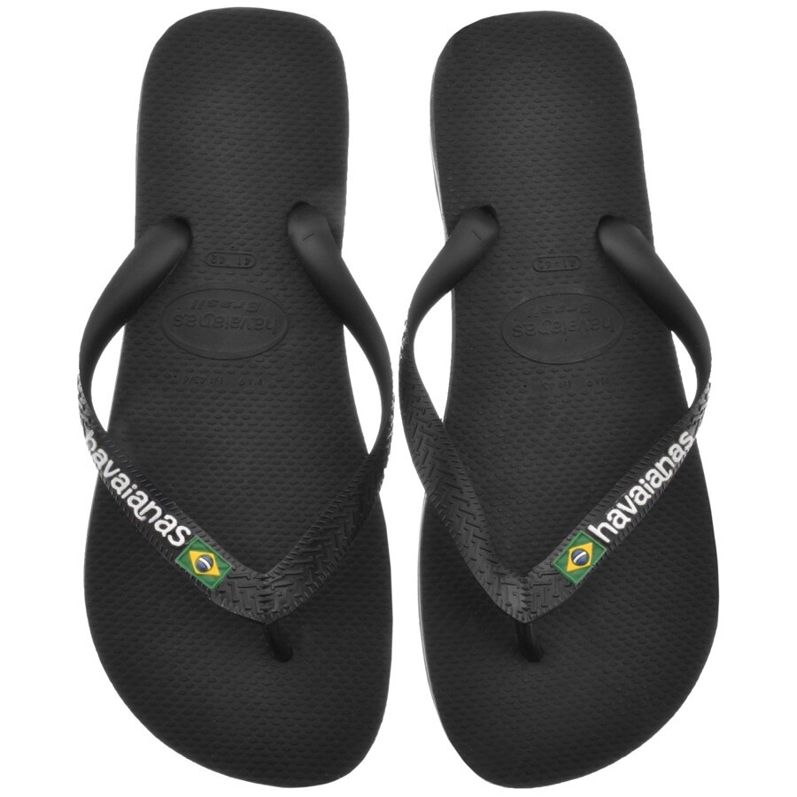 Havaianas Brazil Logo Flip Flops Black