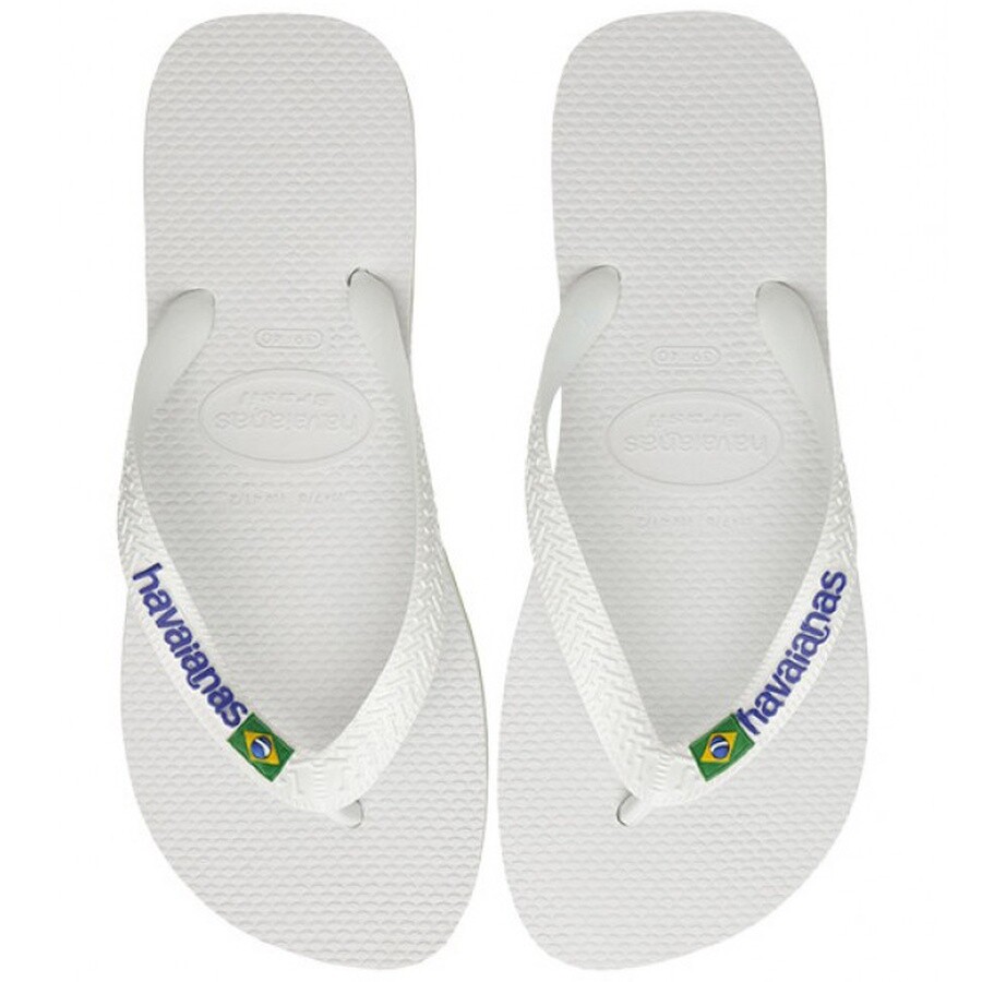 Havaianas Brazil Logo Flip Flops White