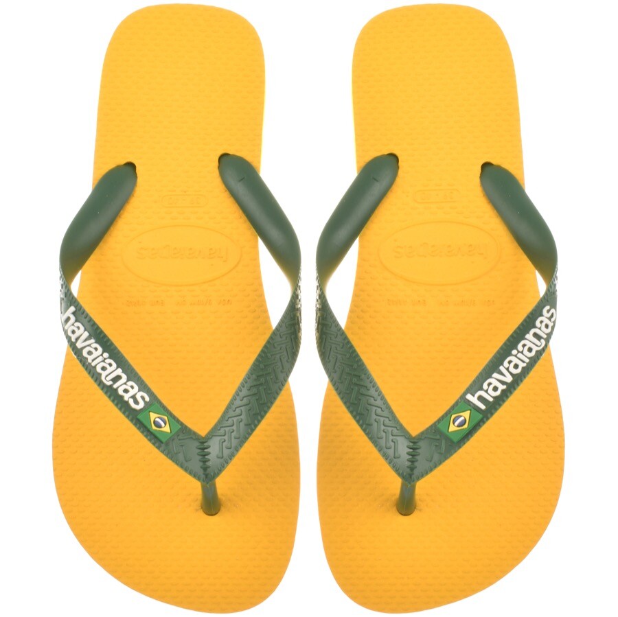 Havaianas Brazil Logo Flip Flops Yellow