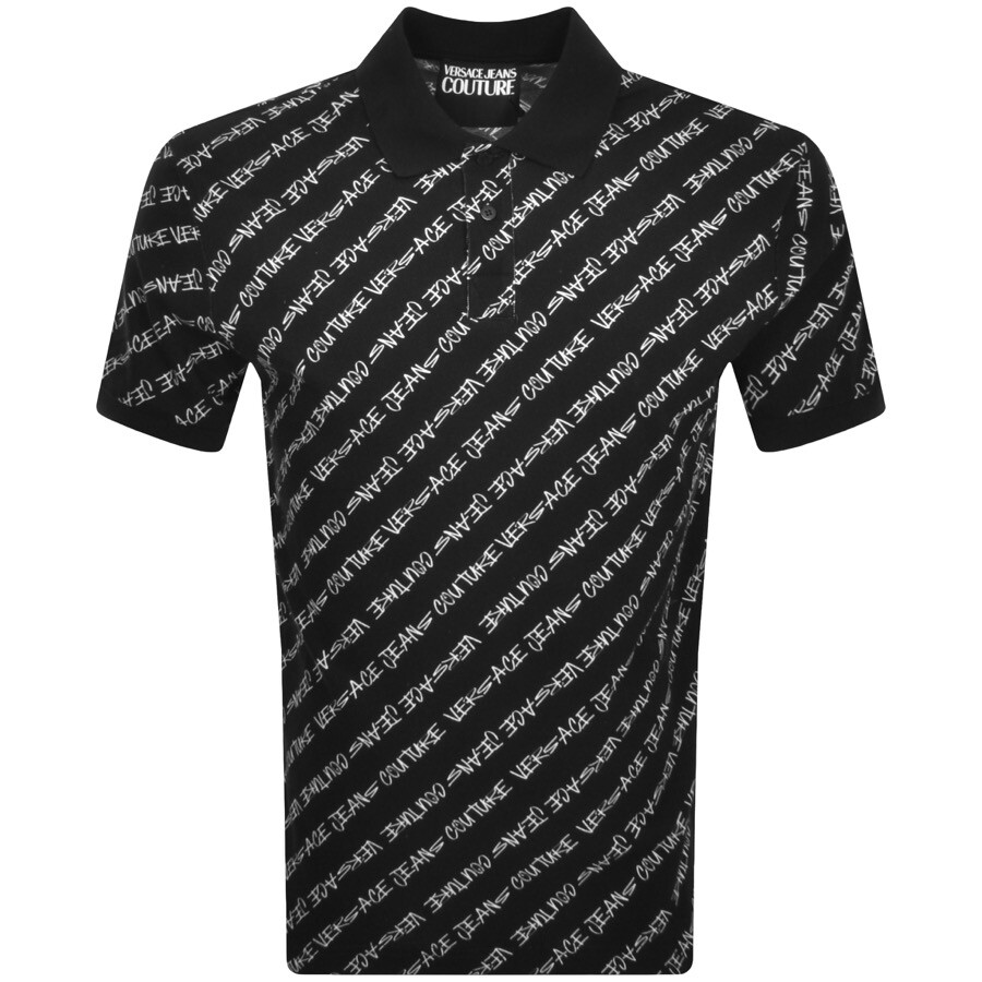 Versace Jeans Couture Signature Polo T Shirt Black