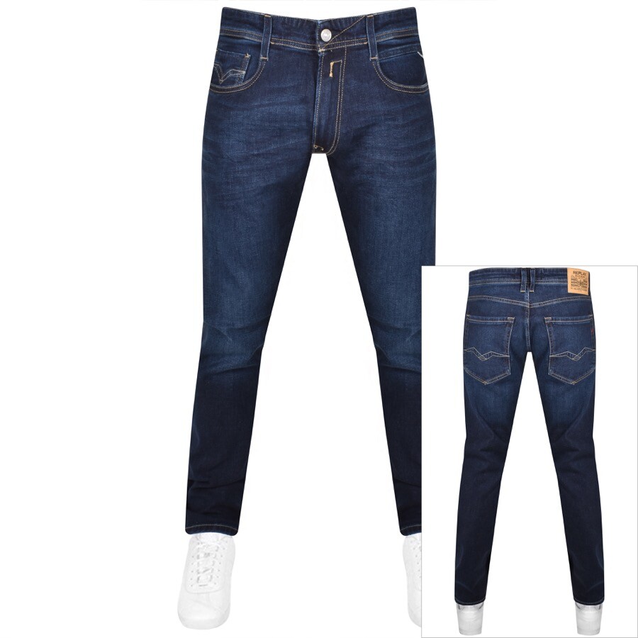 Replay Comfort Fit Rocco Dark Wash Jeans Blue