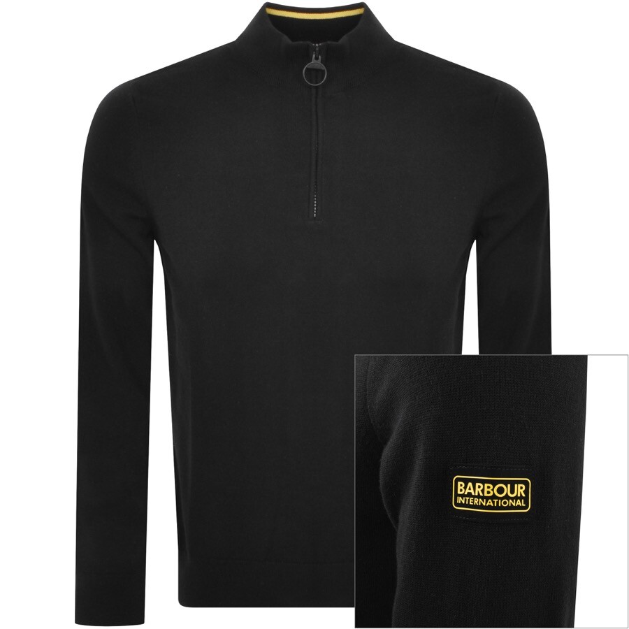 Barbour International Half Zip Knit Jumper Black