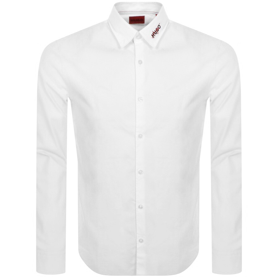 HUGO Long Sleeved Elisha Shirt White