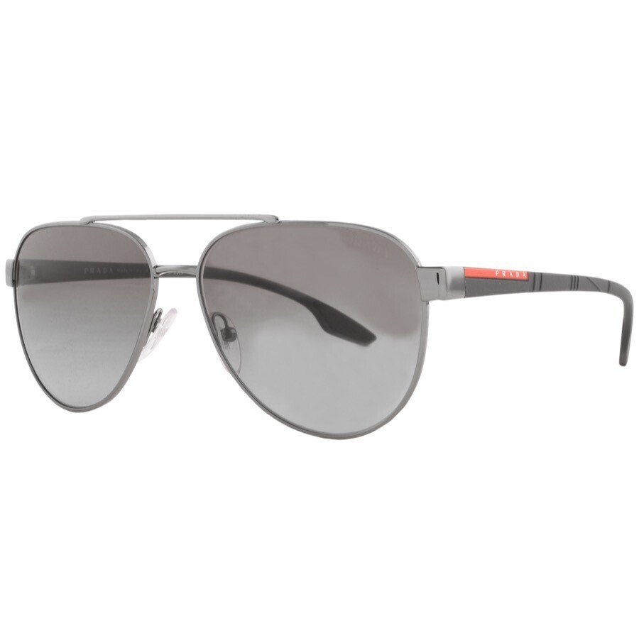 Shop Prada Linea Rossa Aviator Sunglasses Silver