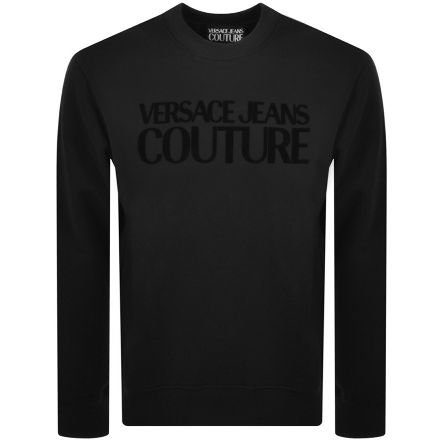 Versace Jeans Couture Flock Logo Sweatshirt Black