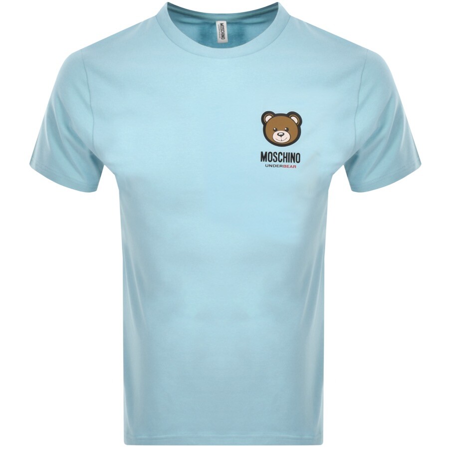 Moschino Lounge Bear Logo T Shirt Blue