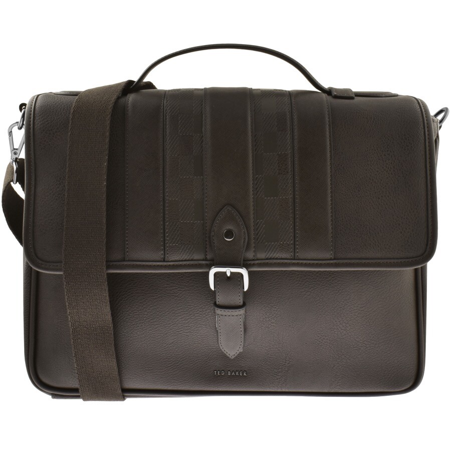 Ted Baker Brn-choc Wayvees Logo-hardware Faux-leather Satchel In Brown