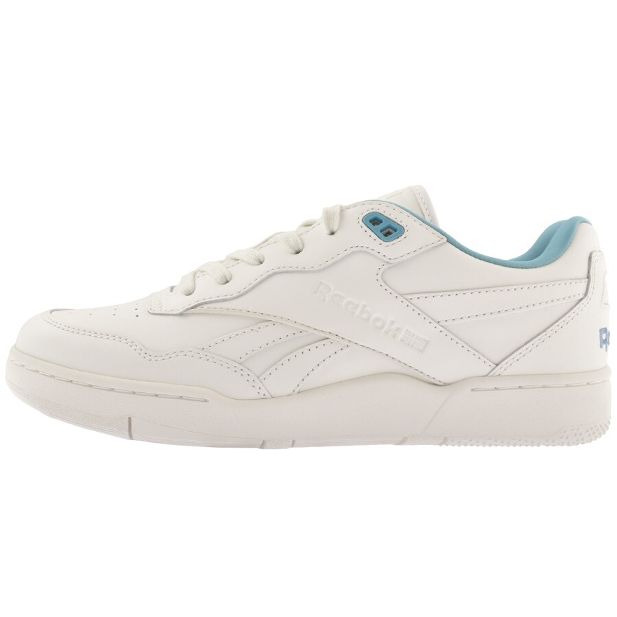 Reebok Solid Color Leather Bb4000 Low-top Sneakers With Contrast In In White
