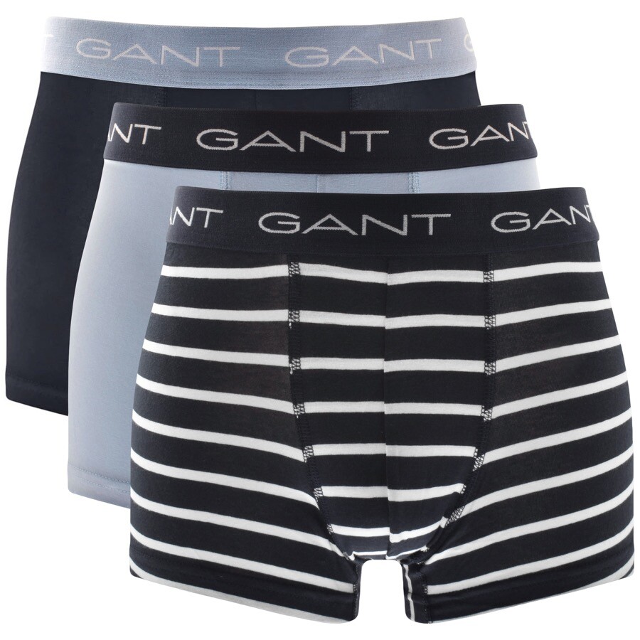 Gant Three Pack Stretch Trunks Navy