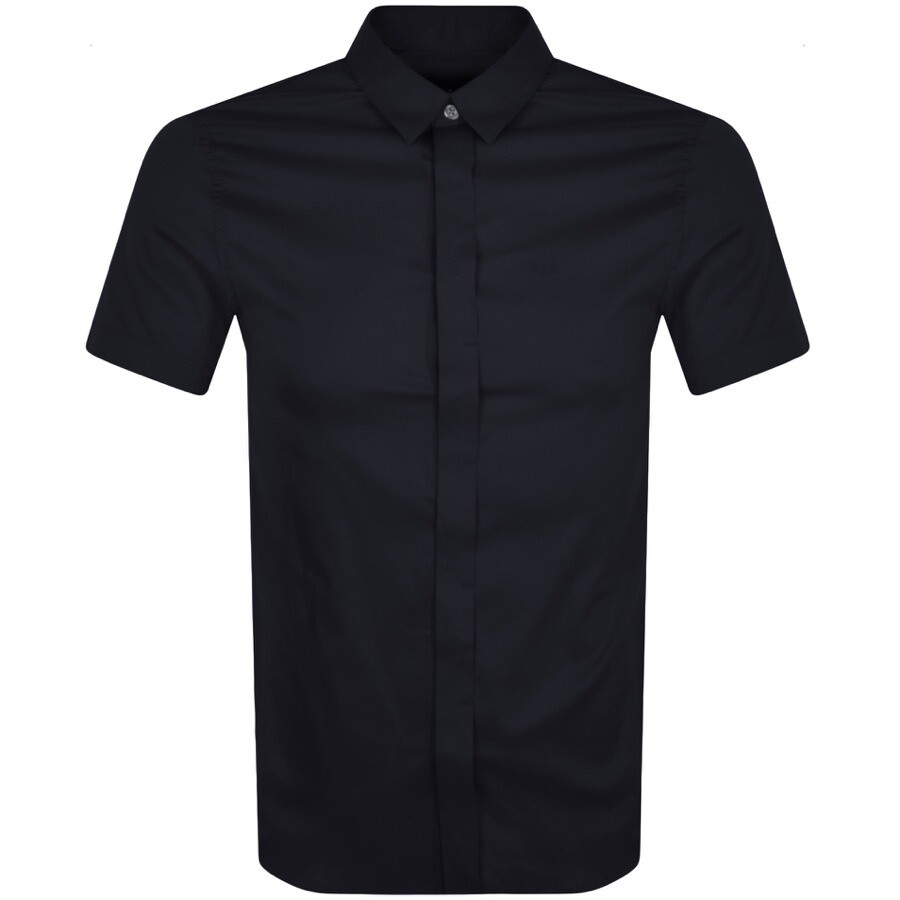 Armani Exchange Slim Fit Short Sleeved Shirt Navy