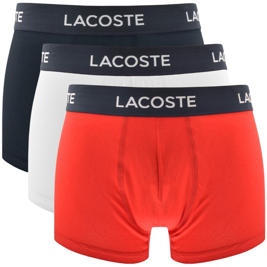 lacoste underwear triple pack boxer trunks navy