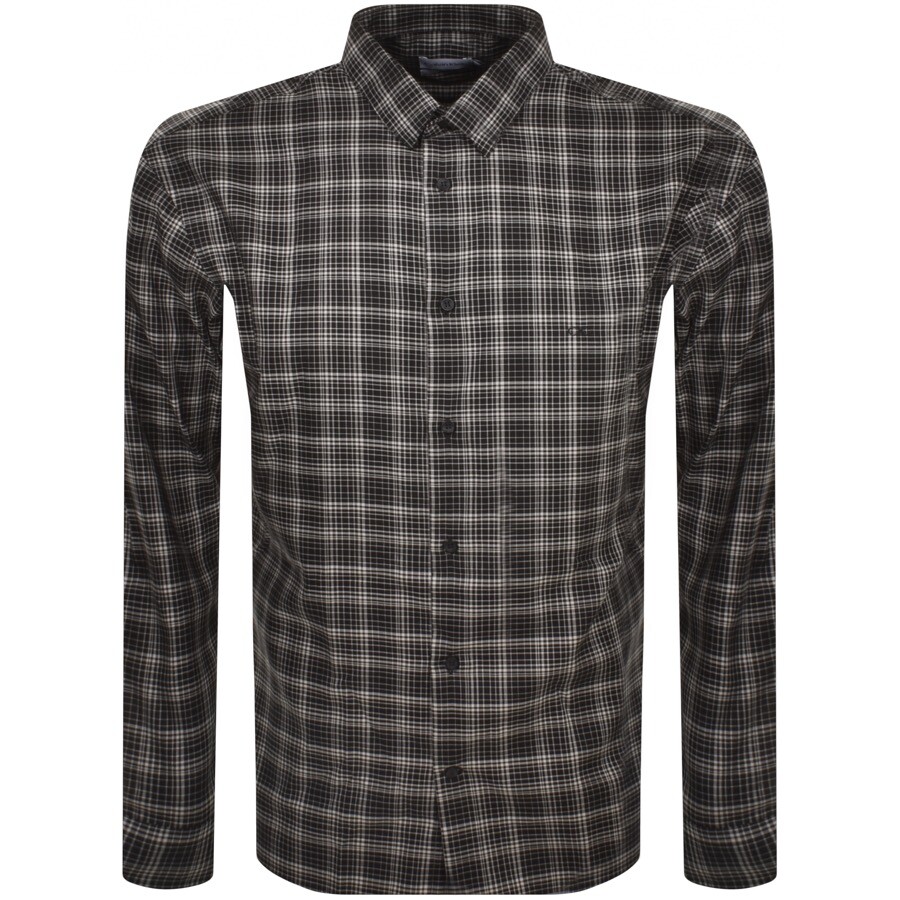 Calvin Klein Long Sleeve Check Shirt Black