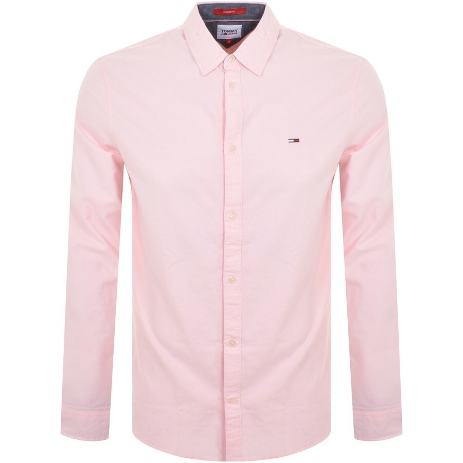 Tommy Jeans Classic Oxford Long Sleeve Shirt Pink