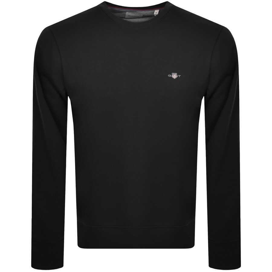 Shop Gant Regular Shield Crew Neck Sweatshirt Black