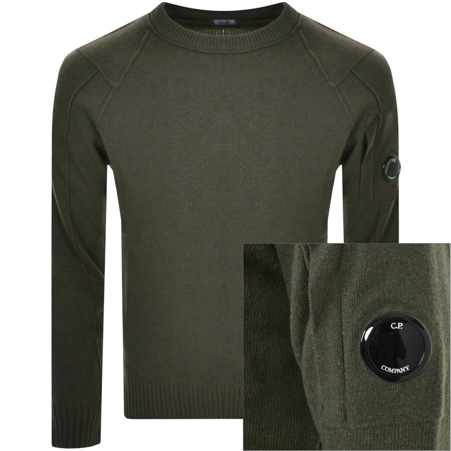C P Company Cp Company Lambswool Knit Jumper Green