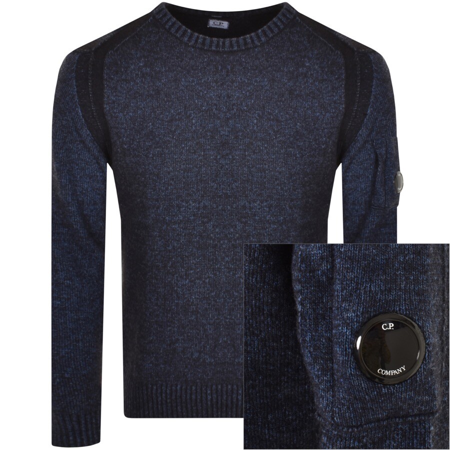 C P Company Cp Company Fleece Knit Jumper Blue