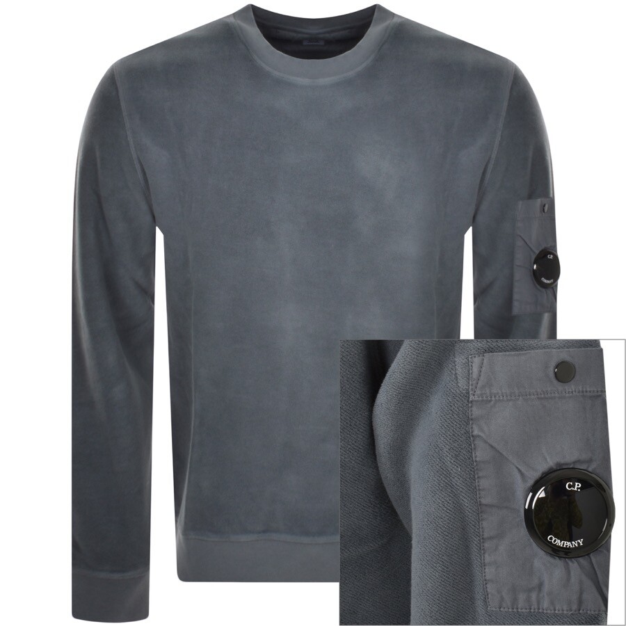 C P Company Cp Company Fleece Sweatshirt Blue In Gray