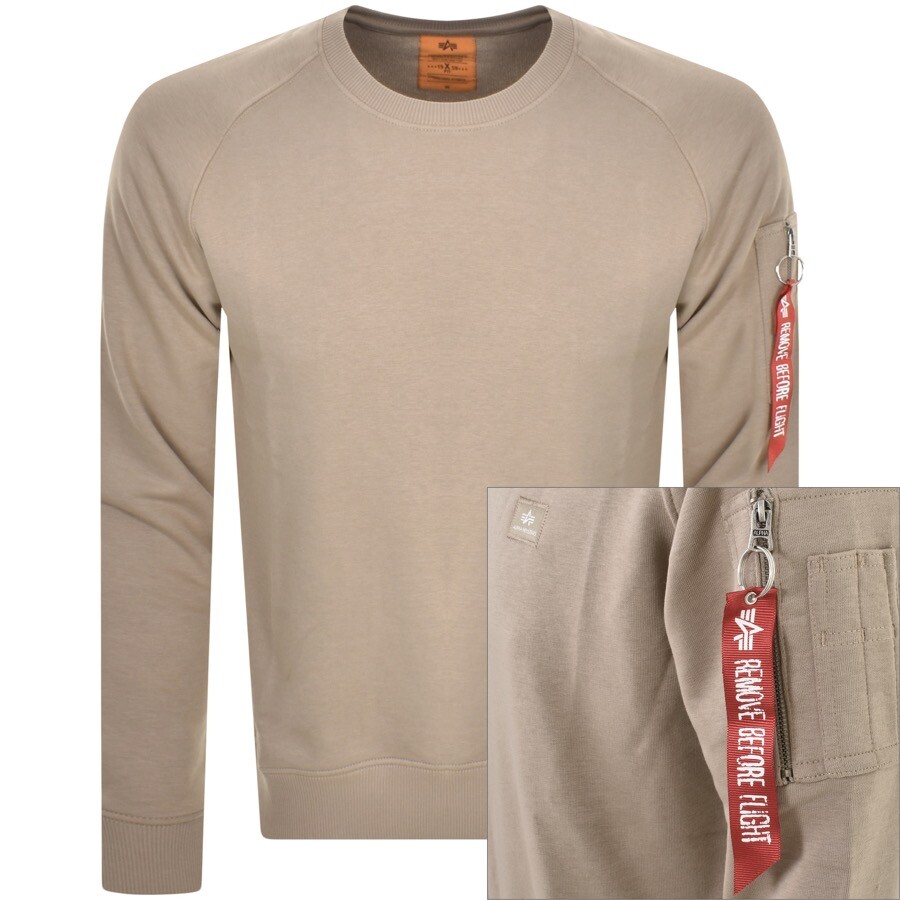Alpha Industries X Fit Sweatshirt Beige In Neutral