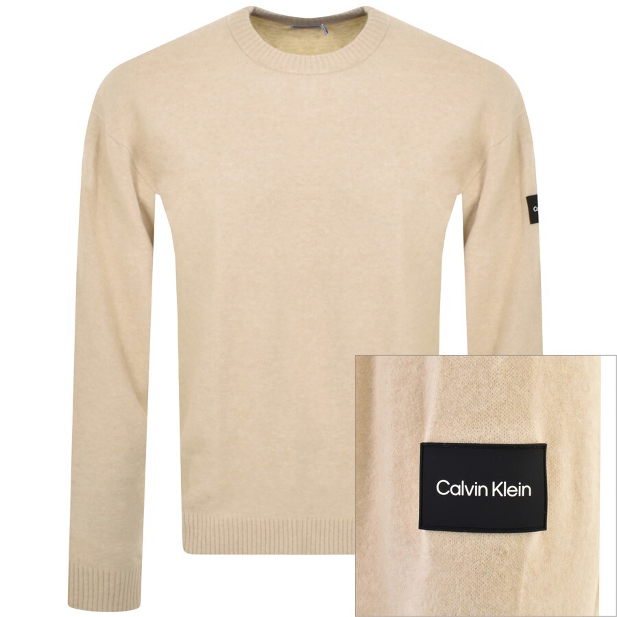 Calvin Klein Lyca Blend Comfort Fit Jumper Beige