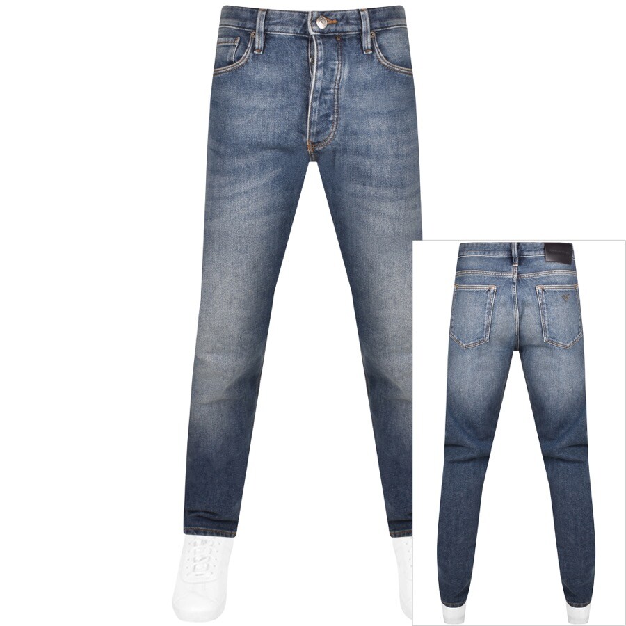 Emporio Armani J75 Slim Mid Wash Jeans Blue