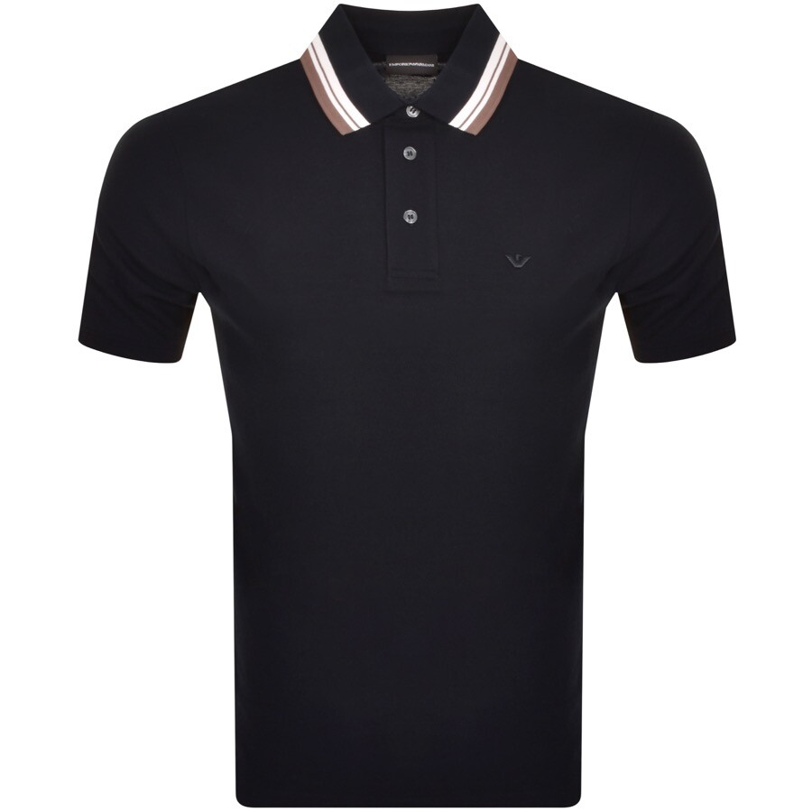 Emporio Armani Short Sleeved Polo T Shirt Navy