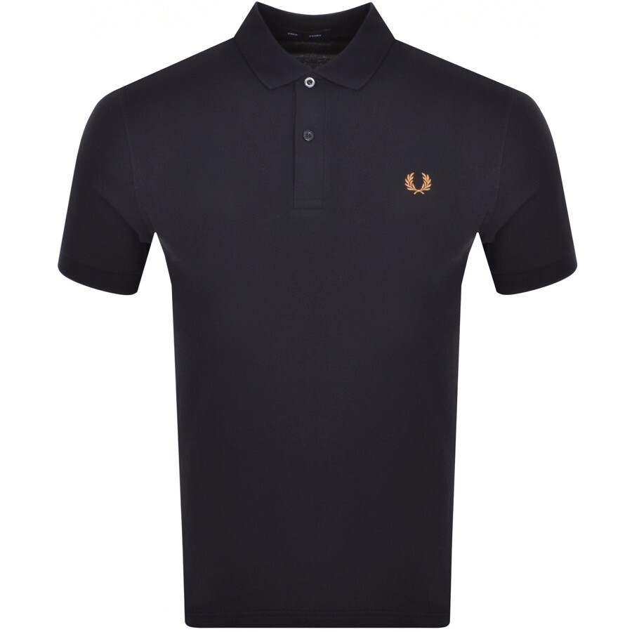 Fred Perry Plain Polo T Shirt Navy