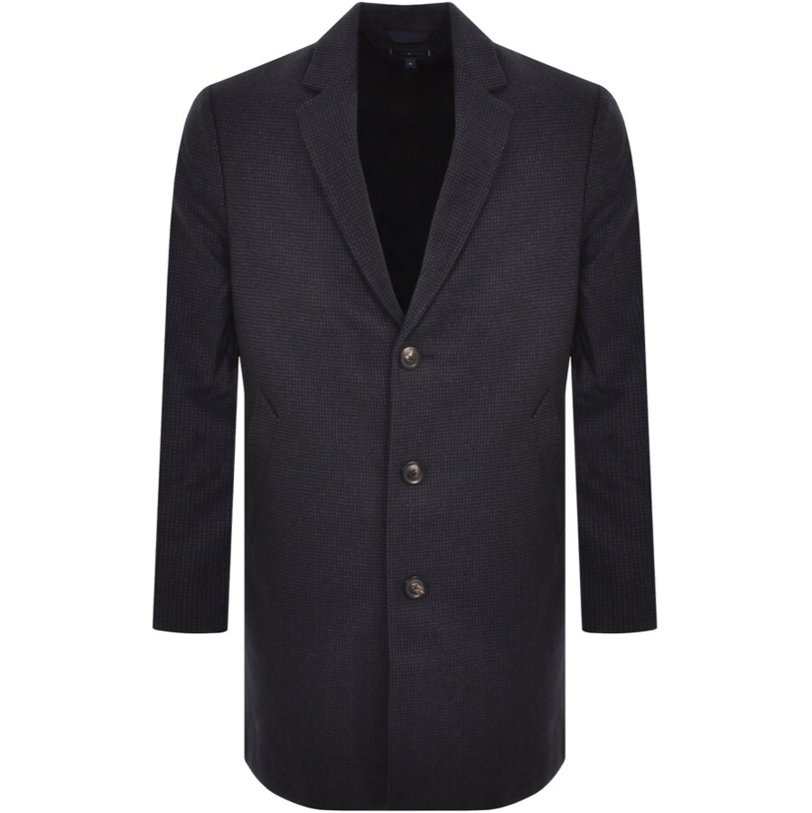Tommy Hilfiger Pattern Wool Jacket Navy In Navy