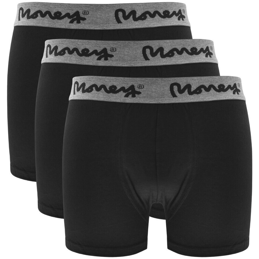 MONEY CLOTHING MONEY 3 PACK LOGO TRUNKS BLACK