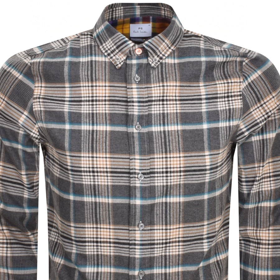 Shop Paul Smith Check Long Sleeve Shirt Black