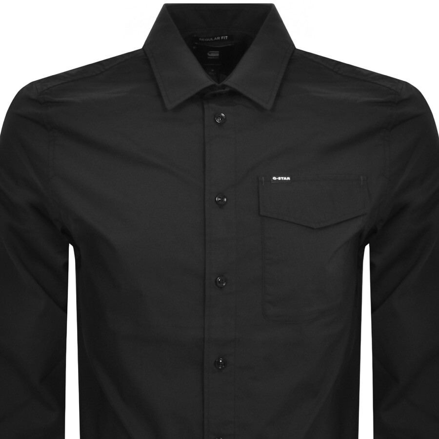 Shop G-star G Star Raw Rine Regular Long Sleeve Shirt Black