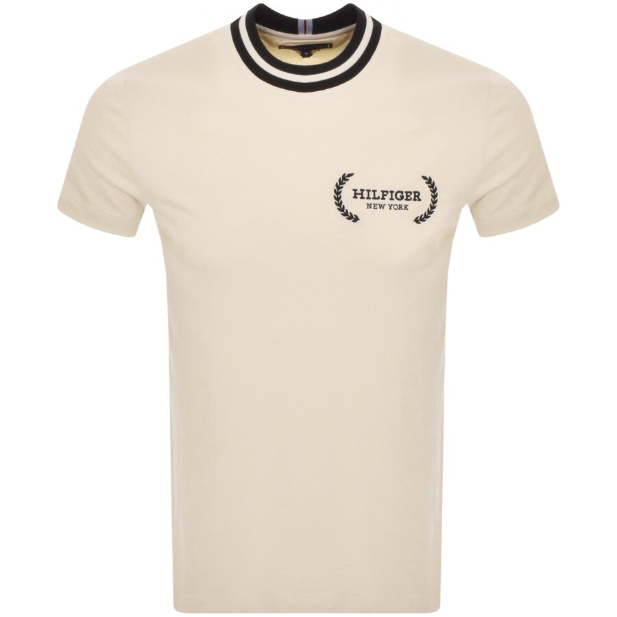 Tommy Hilfiger Laurel Tipping T Shirt Cream