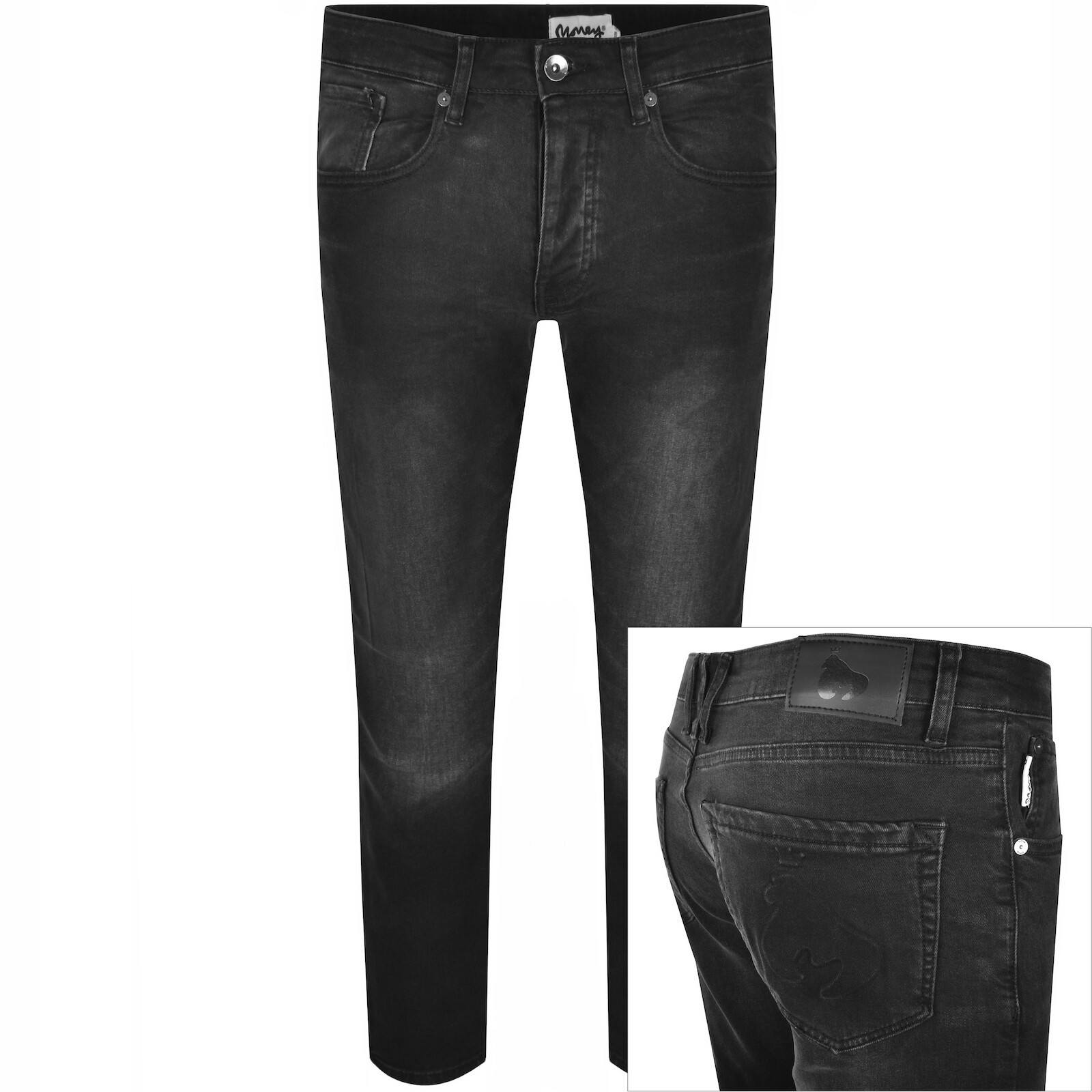 Money Ape Embossed Slim Fit Jeans Black