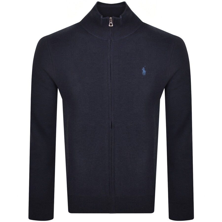 RALPH LAUREN RALPH LAUREN FULL ZIP KNIT JUMPER NAVY