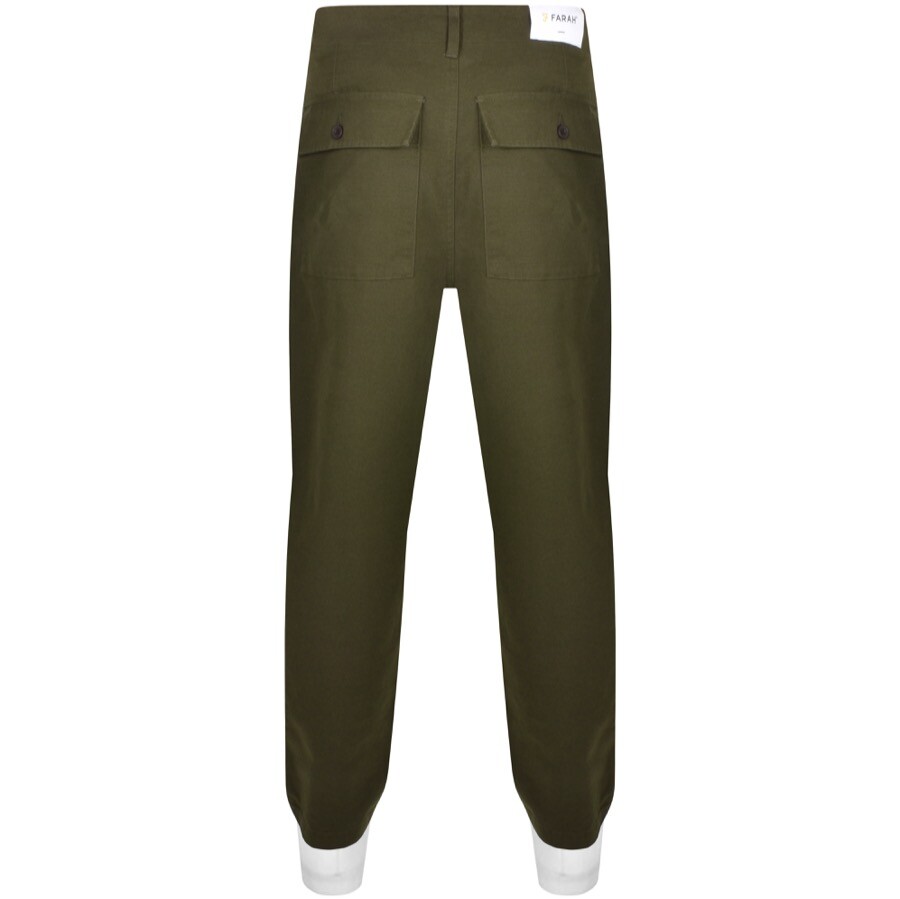 Shop Farah Vintage Hawtin Canvas Trousers Green